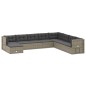 vidaXL 9-tlg. Garten-Lounge-Set mit Kissen Grau Poly Rattan vidaXL 9-tlg. Garten-Lounge-Set mit Kissen Grau Poly Rattan