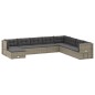 vidaXL 9-tlg. Garten-Lounge-Set mit Kissen Grau Poly Rattan vidaXL 9-tlg. Garten-Lounge-Set mit Kissen Grau Poly Rattan