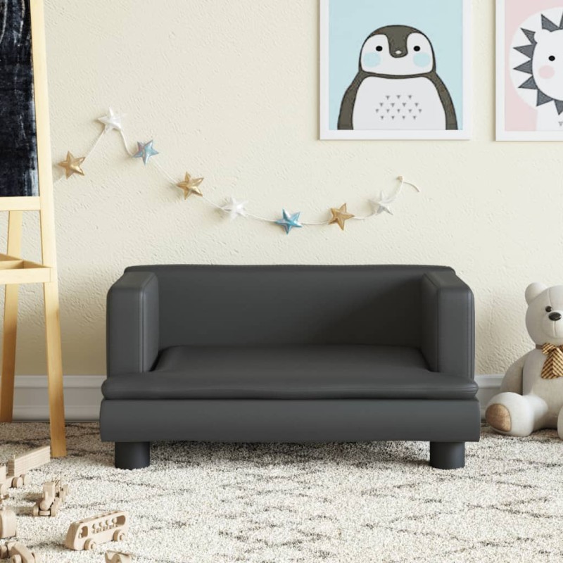 vidaXL Kindersofa Schwarz 60x40x30 cm Kunstleder vidaXL Kindersofa Schwarz 60x40x30 cm Kunstleder