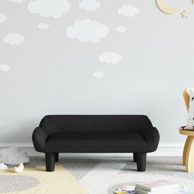 vidaXL Kindersofa Schwarz 70x40x24 cm Samt vidaXL Kindersofa Schwarz 70x40x24 cm Samt