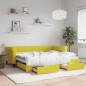 vidaXL Tagesbett Ausziehbar mit Schubladen Gelb 90x200 cm Samt vidaXL Tagesbett Ausziehbar mit Schubladen Gelb 90x200 cm Samt