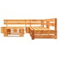 vidaXL 4-tlg. Garten-Lounge-Set aus Paletten mit Grauen Kissen Holz vidaXL 4-tlg. Garten-Lounge-Set aus Paletten mit Grauen Kissen Holz