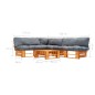 vidaXL 4-tlg. Garten-Lounge-Set aus Paletten mit Grauen Kissen Holz vidaXL 4-tlg. Garten-Lounge-Set aus Paletten mit Grauen Kissen Holz