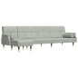 vidaXL Schlafsofa in L-Form Hellgrau 271x140x70 cm Samt vidaXL Schlafsofa in L-Form Hellgrau 271x140x70 cm Samt
