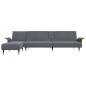 vidaXL Schlafsofa in L-Form Dunkelgrau 279x140x70 cm Samt vidaXL Schlafsofa in L-Form Dunkelgrau 279x140x70 cm Samt
