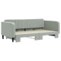 vidaXL Tagesbett Ausziehbar Hellgrau 100x200 cm Samt vidaXL Tagesbett Ausziehbar Hellgrau 100x200 cm Samt