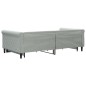 vidaXL Tagesbett Ausziehbar mit Schubladen Hellgrau 100x200 cm Samt vidaXL Tagesbett Ausziehbar mit Schubladen Hellgrau 100x200 cm Samt