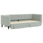 vidaXL Tagesbett Ausziehbar mit Schubladen Hellgrau 80x200 cm Samt vidaXL Tagesbett Ausziehbar mit Schubladen Hellgrau 80x200 cm Samt
