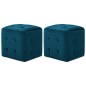 vidaXL Pouf 2 Stk. Blau 30x30x30 cm Samtstoff vidaXL Pouf 2 Stk. Blau 30x30x30 cm Samtstoff
