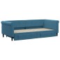 vidaXL Tagesbett Ausziehbar mit Schubladen Blau 90x200 cm Samt vidaXL Tagesbett Ausziehbar mit Schubladen Blau 90x200 cm Samt