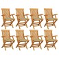 vidaXL Gartenstühle mit Blattmuster-Kissen 8 Stk. Massivholz Teak vidaXL Gartenstühle mit Blattmuster-Kissen 8 Stk. Massivholz Teak