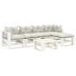 vidaXL 6-tlg. Garten-Lounge-Set Paletten mit Kissen in Beige Holz vidaXL 6-tlg. Garten-Lounge-Set Paletten mit Kissen in Beige Holz