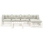 vidaXL 6-tlg. Garten-Lounge-Set Paletten mit Kissen in Beige Holz vidaXL 6-tlg. Garten-Lounge-Set Paletten mit Kissen in Beige Holz