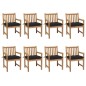 vidaXL Gartenstühle 8 Stk. mit Schwarzen Kissen Massivholz Teak vidaXL Gartenstühle 8 Stk. mit Schwarzen Kissen Massivholz Teak