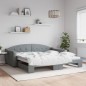 vidaXL Tagesbett Ausziehbar Hellgrau 100x200 cm Stoff vidaXL Tagesbett Ausziehbar Hellgrau 100x200 cm Stoff