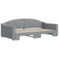 vidaXL Tagesbett Ausziehbar Hellgrau 100x200 cm Stoff vidaXL Tagesbett Ausziehbar Hellgrau 100x200 cm Stoff