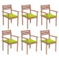vidaXL Stapelbare Gartenstühle mit Kissen 6 Stk. Massivholz Teak vidaXL Stapelbare Gartenstühle mit Kissen 6 Stk. Massivholz Teak