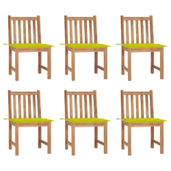 vidaXL Gartenstühle 6 Stk. mit Kissen Massivholz Teak