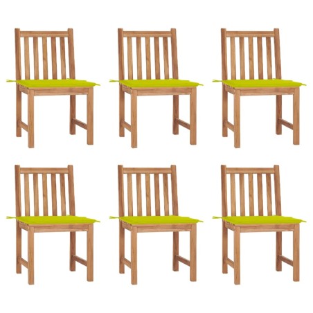 vidaXL Gartenstühle 6 Stk. mit Kissen Massivholz Teak