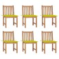 vidaXL Gartenstühle 6 Stk. mit Kissen Massivholz Teak vidaXL Gartenstühle 6 Stk. mit Kissen Massivholz Teak
