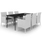 vidaXL 7-tlg. Garten-Essgruppe mit Kissen Poly Rattan und Glas vidaXL 7-tlg. Garten-Essgruppe mit Kissen Poly Rattan und Glas