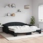 vidaXL Tagesbett Ausziehbar Schwarz 100x200 cm Stoff vidaXL Tagesbett Ausziehbar Schwarz 100x200 cm Stoff