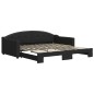 vidaXL Tagesbett Ausziehbar Schwarz 100x200 cm Stoff vidaXL Tagesbett Ausziehbar Schwarz 100x200 cm Stoff