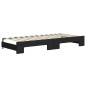 vidaXL Tagesbett Ausziehbar mit Schubladen Schwarz 80x200 cm Stoff vidaXL Tagesbett Ausziehbar mit Schubladen Schwarz 80x200 cm Stoff