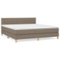 vidaXL Boxspringbett mit Matratze Taupe 180x200 cm Stoff vidaXL Boxspringbett mit Matratze Taupe 180x200 cm Stoff