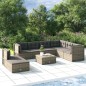 vidaXL 8-tlg. Garten-Lounge-Set mit Kissen Grau Poly Rattan vidaXL 8-tlg. Garten-Lounge-Set mit Kissen Grau Poly Rattan
