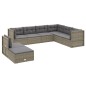 vidaXL 8-tlg. Garten-Lounge-Set mit Kissen Grau Poly Rattan vidaXL 8-tlg. Garten-Lounge-Set mit Kissen Grau Poly Rattan