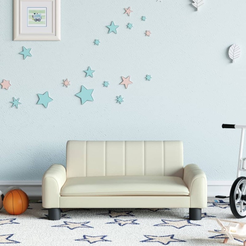 vidaXL Kindersofa Creme 70x45x30 cm Kunstleder vidaXL Kindersofa Creme 70x45x30 cm Kunstleder