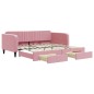 vidaXL Tagesbett Ausziehbar mit Schubladen Rosa 100x200 cm Samt vidaXL Tagesbett Ausziehbar mit Schubladen Rosa 100x200 cm Samt
