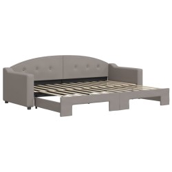 vidaXL Tagesbett Ausziehbar Taupe 80x200 cm Stoff