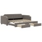 vidaXL Tagesbett Ausziehbar mit Schubladen Taupe 100x200 cm Stoff vidaXL Tagesbett Ausziehbar mit Schubladen Taupe 100x200 cm Stoff