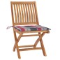 vidaXL Gartenstühle 2 Stk. Rote Karomuster-Kissen Massivholz Teak vidaXL Gartenstühle 2 Stk. Rote Karomuster-Kissen Massivholz Teak