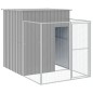 vidaXL Hundehütte mit Auslauf Hellgrau 165x251x181 cm Verzinkter Stahl vidaXL Hundehütte mit Auslauf Hellgrau 165x251x181 cm Verzinkter Stahl