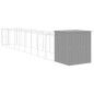 vidaXL Hundehütte mit Auslauf Hellgrau 165x1067x181cm Verzinkter Stahl vidaXL Hundehütte mit Auslauf Hellgrau 165x1067x181cm Verzinkter Stahl