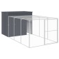 vidaXL Hundehütte mit Auslauf Anthrazit 214x457x181cm Verzinkter Stahl vidaXL Hundehütte mit Auslauf Anthrazit 214x457x181cm Verzinkter Stahl