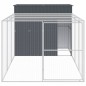vidaXL Hundehütte mit Auslauf Anthrazit 214x457x181cm Verzinkter Stahl vidaXL Hundehütte mit Auslauf Anthrazit 214x457x181cm Verzinkter Stahl
