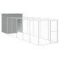 vidaXL Hundehütte mit Auslauf Hellgrau 165x659x181 cm Verzinkter Stahl vidaXL Hundehütte mit Auslauf Hellgrau 165x659x181 cm Verzinkter Stahl