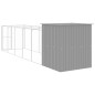 vidaXL Hundehütte mit Auslauf Hellgrau 165x659x181 cm Verzinkter Stahl vidaXL Hundehütte mit Auslauf Hellgrau 165x659x181 cm Verzinkter Stahl