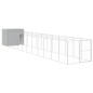vidaXL Hundehütte mit Auslauf Hellgrau 214x1273x181cm Verzinkter Stahl vidaXL Hundehütte mit Auslauf Hellgrau 214x1273x181cm Verzinkter Stahl