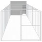 vidaXL Hundehütte mit Auslauf Hellgrau 214x1273x181cm Verzinkter Stahl vidaXL Hundehütte mit Auslauf Hellgrau 214x1273x181cm Verzinkter Stahl