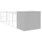 vidaXL Hundehütte mit Auslauf Hellgrau 214x661x181 cm Verzinkter Stahl vidaXL Hundehütte mit Auslauf Hellgrau 214x661x181 cm Verzinkter Stahl