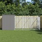 vidaXL Hundehütte mit Auslauf Hellgrau 214x457x181 cm Verzinkter Stahl vidaXL Hundehütte mit Auslauf Hellgrau 214x457x181 cm Verzinkter Stahl
