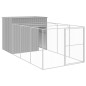 vidaXL Hundehütte mit Auslauf Hellgrau 214x457x181 cm Verzinkter Stahl vidaXL Hundehütte mit Auslauf Hellgrau 214x457x181 cm Verzinkter Stahl