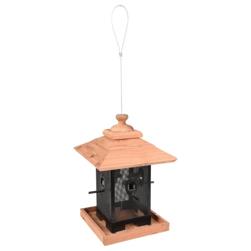 FLAMINGO Futtersilo für Vögel Zulma 22 cm Holz Schwarz und Braun FLAMINGO Futtersilo für Vögel Zulma 22 cm Holz Schwarz und Braun
