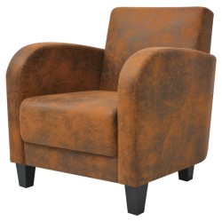 vidaXL Sessel Braun Wildleder-Optik