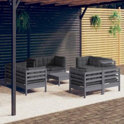 vidaXL 9-tlg. Garten-Lounge-Set mit Anthrazit Kissen Kiefernholz